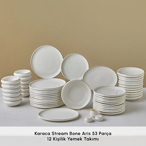 Karaca Stream Bone Aris 53 Parça 12 Kişilik Yemek Takımı Gold