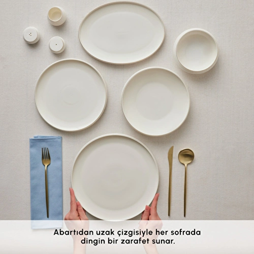 Karaca Stream Bone Aris 53 Parça 12 Kişilik Yemek Takımı Gold