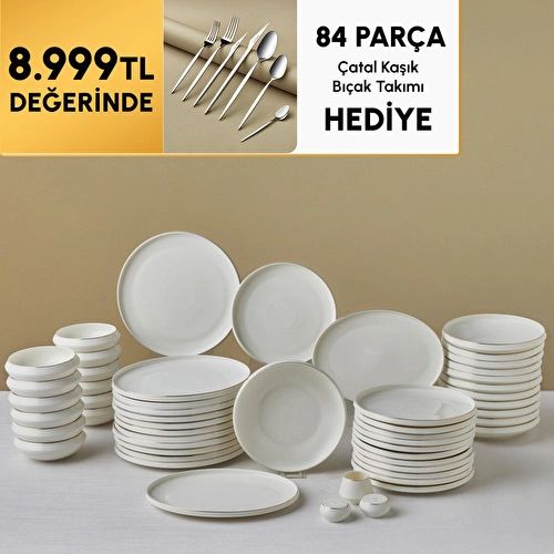 Karaca Stream Bone Aris 53 Parça 12 Kişilik Yemek Takımı Gold