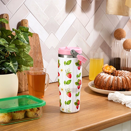 Karaca Strio Çilek Çelik Sızdırmaz Termos 900 ml