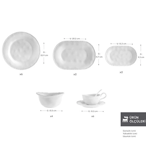 Karaca Forever Bone Perla 26 Parça 6 Kişilik Kahvaltı Takımı Karaca Forever Bone Perla 26 Parça 6 Kişilik Kahvaltı Takımı