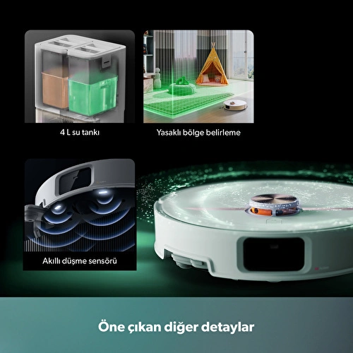 Homend Alex 50 Pro AI Destekli Akıllı Robot Süpürge 28000 Pa Emiş Güçlü Beyaz Homend Alex 50 Pro AI Destekli Akıllı Robot Süpürge 28000 Pa Emiş Güçlü Beyaz