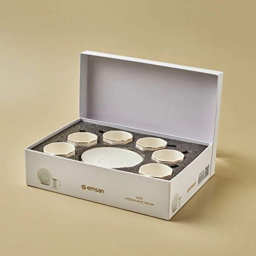 Emsan Vezir 6 Kişilik Kahve Fincan Takımı 80 ml Emsan Vezir 6 Kişilik Kahve Fincan Takımı 80 ml