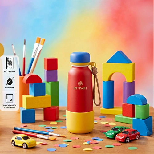 Emsan Thermos Bottle Çelik Sızdırmaz Termos 500 ml Kırmızı