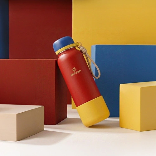 Emsan Thermos Bottle Çelik Sızdırmaz Termos 500 ml Kırmızı