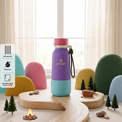 Emsan Thermos Bottle Çelik Sızdırmaz Termos 500 ml Mor