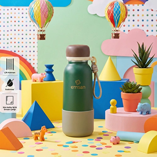 Emsan Thermos Bottle Çelik Sızdırmaz Termos 500 ml Yeşil