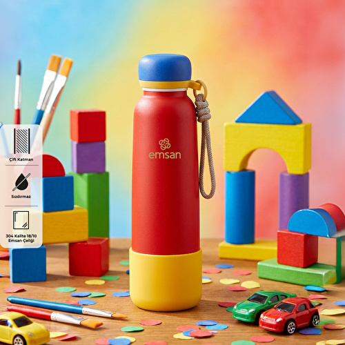 Emsan Thermos Bottle Çelik Sızdırmaz Termos 750 ml Kırmızı