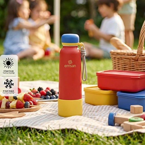 Emsan Thermos Bottle Çelik Sızdırmaz Termos 750 ml Kırmızı