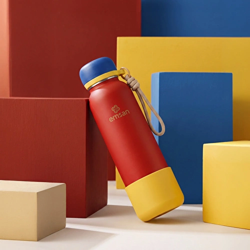 Emsan Thermos Bottle Çelik Sızdırmaz Termos 750 ml Kırmızı