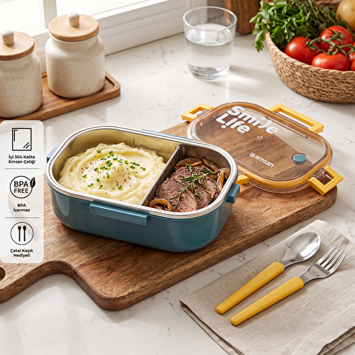 Emsan Smile Life Lunch Box Mavi