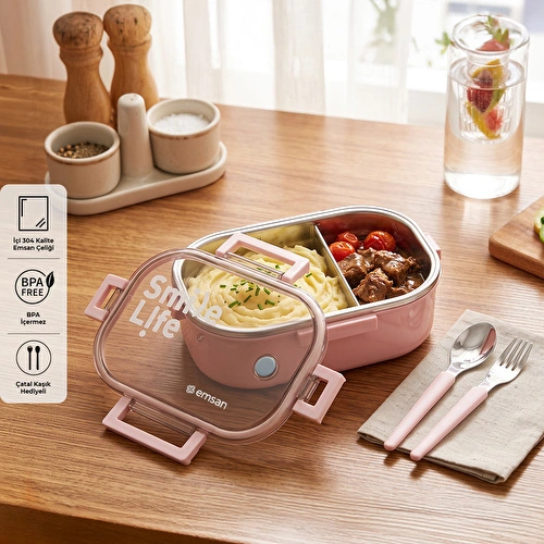 Emsan Smile Life Lunch Box Pembe