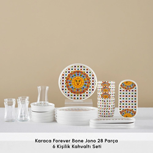 Karaca Stream Bone Juno 28 Parça 6 Kişilik Kahvaltı Takımı