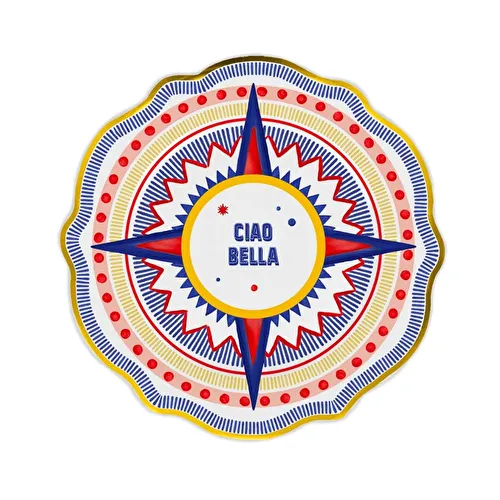 Baci Milano Dolce Vita 6'lı Ciao Bella Yemek Tabağı 27 cm Porselen