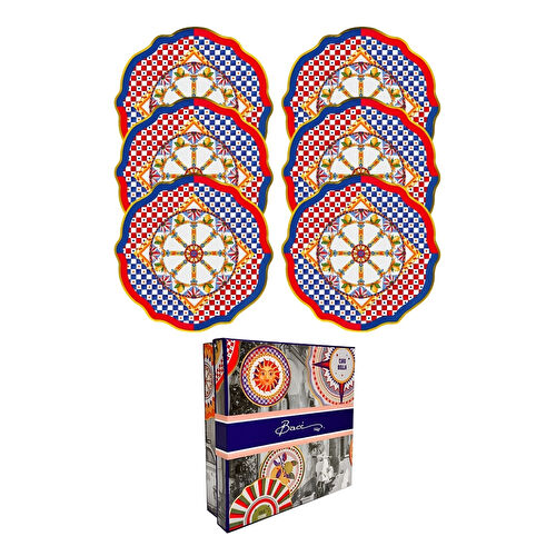Baci Milano Dolce Vita 6'lı Wheel Servis Tabağı 27 cm Porselen Baci Milano Dolce Vita 6'lı Wheel Servis Tabağı 27 cm Porselen