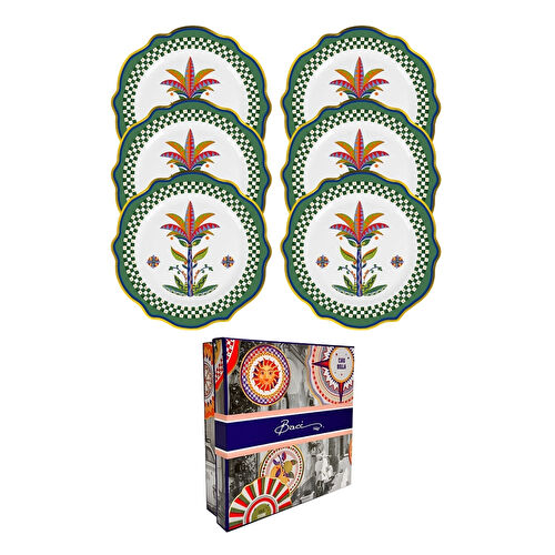 Baci Milano Dolce Vita 6'lı Palm Servis Tabağı 27 cm Porselen Baci Milano Dolce Vita 6'lı Palm Servis Tabağı 27 cm Porselen