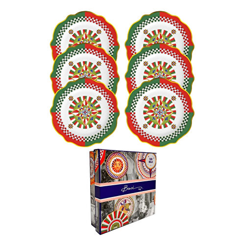 Baci Milano Dolce Vita 6'lı Geometries Servis Tabağı 27 cm Porselen Baci Milano Dolce Vita 6'lı Geometries Servis Tabağı 27 cm Porselen