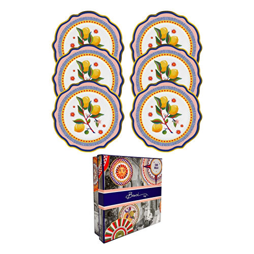 Baci Milano Dolce Vita 6'lı Limon Servis Tabağı 27 cm Porselen Baci Milano Dolce Vita 6'lı Limon Servis Tabağı 27 cm Porselen