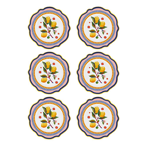 Baci Milano Dolce Vita 6'lı Limon Yemek Tabağı 27 cm Porselen Baci Milano Dolce Vita 6'lı Limon Yemek Tabağı 27 cm Porselen