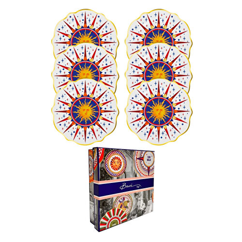 Baci Milano Dolce Vita 6'lı Sun Pasta Tabağı 21 cm Porselen Baci Milano Dolce Vita 6'lı Sun Pasta Tabağı 21 cm Porselen