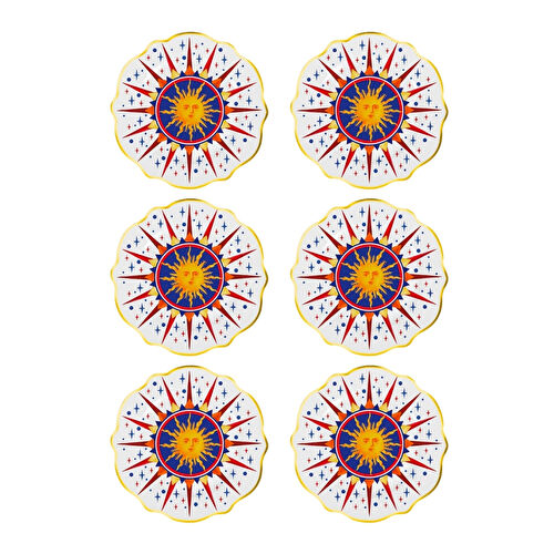 Baci Milano Dolce Vita 6'lı Sun Tatlı Tabağı 21 cm Porselen Baci Milano Dolce Vita 6'lı Sun Tatlı Tabağı 21 cm Porselen