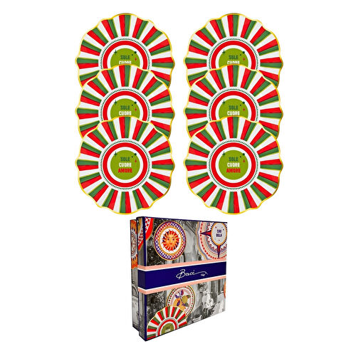 Baci Milano Dolce Vita 6'lı Amore Pasta Tabağı 21 cm Porselen Baci Milano Dolce Vita 6'lı Amore Pasta Tabağı 21 cm Porselen