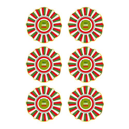 Baci Milano Dolce Vita 6'lı Amore Tatlı Tabağı 21 cm Porselen Baci Milano Dolce Vita 6'lı Amore Tatlı Tabağı 21 cm Porselen