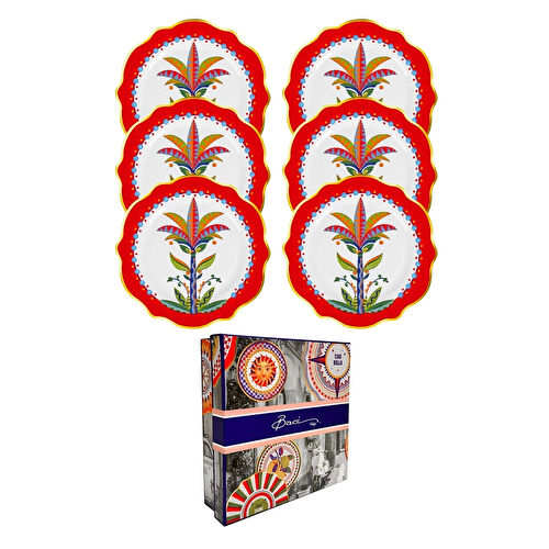 Baci Milano Dolce Vita 6'lı Palm Pasta Tabağı 21 cm Porselen Baci Milano Dolce Vita 6'lı Palm Pasta Tabağı 21 cm Porselen