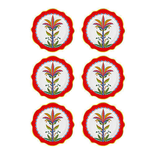 Baci Milano Dolce Vita 6'lı Palm Tatlı Tabağı 21 cm Porselen Baci Milano Dolce Vita 6'lı Palm Tatlı Tabağı 21 cm Porselen