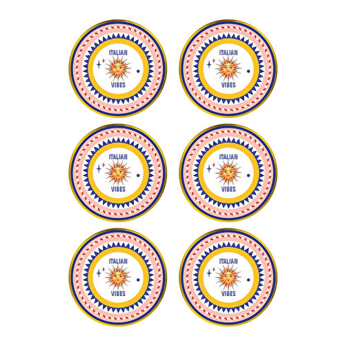 Baci Milano Dolce Vita 6'lı Good Vibes Ekmek Tabağı 16 cm Porselen