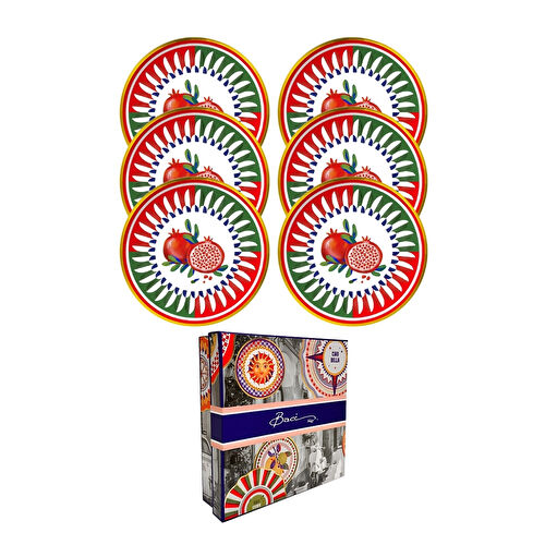 Baci Milano Dolce Vita 6'lı Nar Ekmek Tabağı 16 cm Porselen Baci Milano Dolce Vita 6'lı Nar Ekmek Tabağı 16 cm Porselen