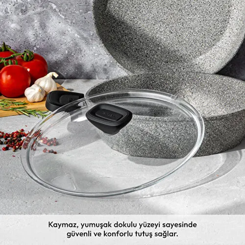 Emsan Fortis Granit 7 Parça Tencere Seti Gri Emsan Fortis Granit 7 Parça Tencere Seti Gri