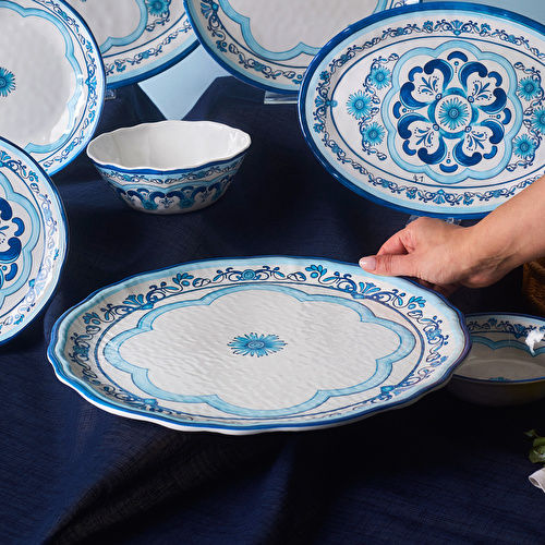 Karaca Blue Harmony Melamin Servis Tabağı 35 cm