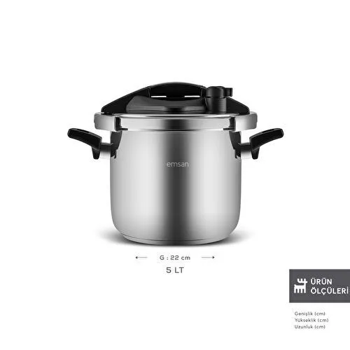 Emsan Marsilya İndüksiyon Tabanlı Düdüklü Tencere 5 Litre Emsan Marsilya İndüksiyon Tabanlı Düdüklü Tencere 5 Litre