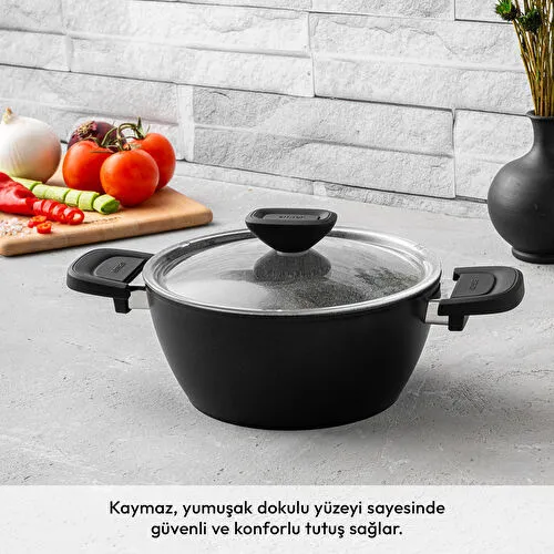 Emsan Biogranit Black Tencere Seti 7 Parça