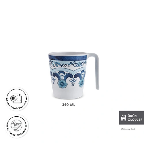 Karaca Blue Harmony Melamin Kupa 340 ml Karaca Blue Harmony Melamin Kupa 340 ml
