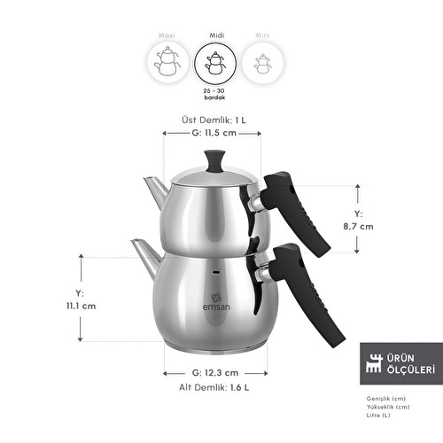 Emsan Alim Çaydanlık Takımı Midi