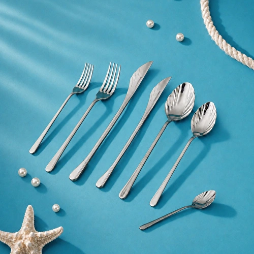 Karaca Seashell 316+ 12 Kişilik 84 Parça Çatal Kaşık Bıçak Takımı Platin