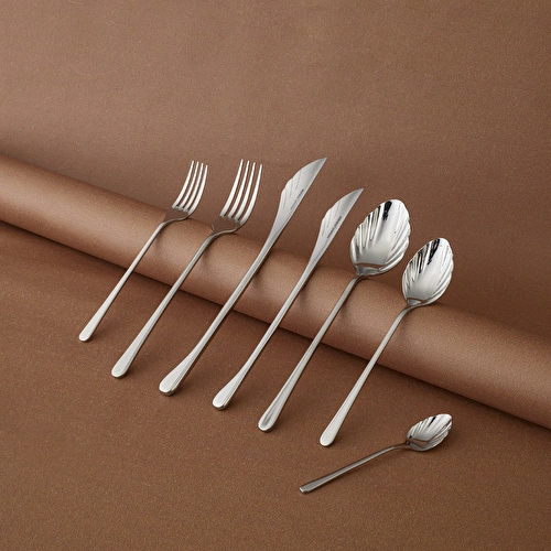 Karaca Seashell 316+ 12 Kişilik 84 Parça Çatal Kaşık Bıçak Takımı Platin