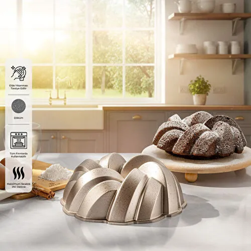 Emsan Golden Slice Döküm Kek Kalıbı 25 cm