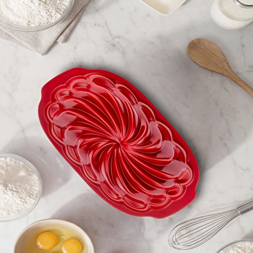 Emsan Flora Baton Döküm Kek Kalıbı Kırmızı 23 cm