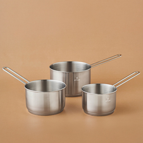 Emsan Fiorino İndüksiyon Tabanlı Çelik 3 Parça Mini Sütlük/Sosluk Set