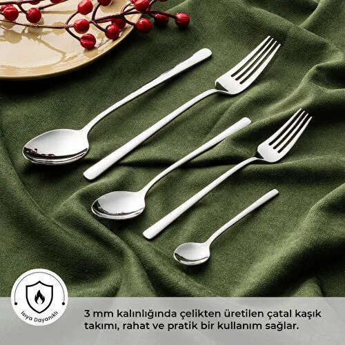 Emsan Alfa 30 Parça 6 Kişilik Çatal Kaşık Takımı