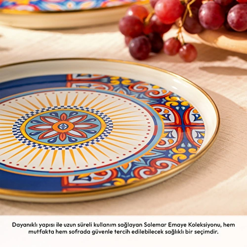 Emsan Solemar Emaye Servis Tabağı 26 cm