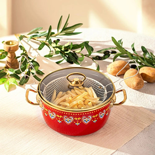 Emsan Solemar Emaye Kızartma Tenceresi 22 cm Emsan Solemar Emaye Kızartma Tenceresi 22 cm