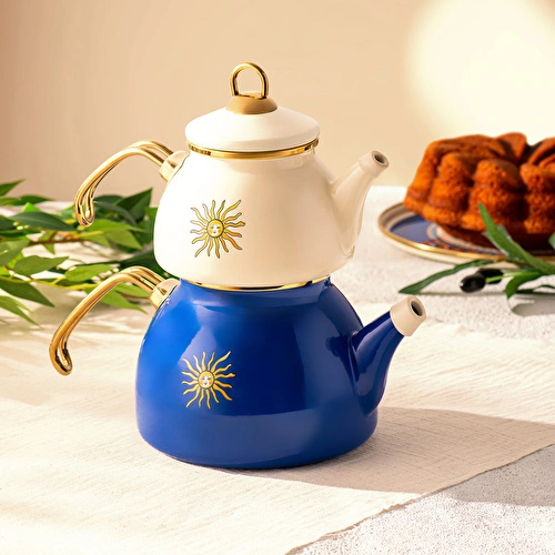 Emsan Solemar Emaye Midi Çaydanlık Takımı 1.1 lt - 2.3 lt