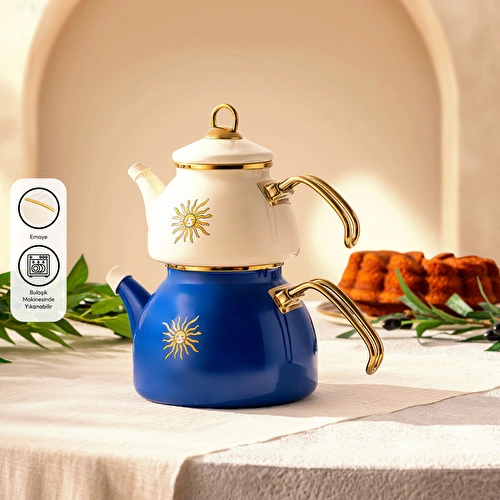 Emsan Solemar Emaye Midi Çaydanlık Takımı 1.1 lt - 2.3 lt