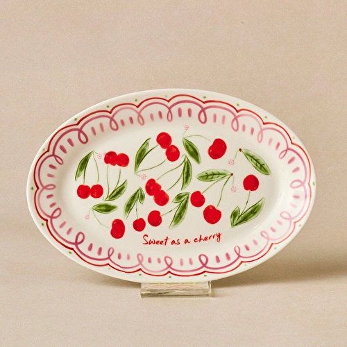 Karaca Cherry Time Kayık Tabak 20 cm