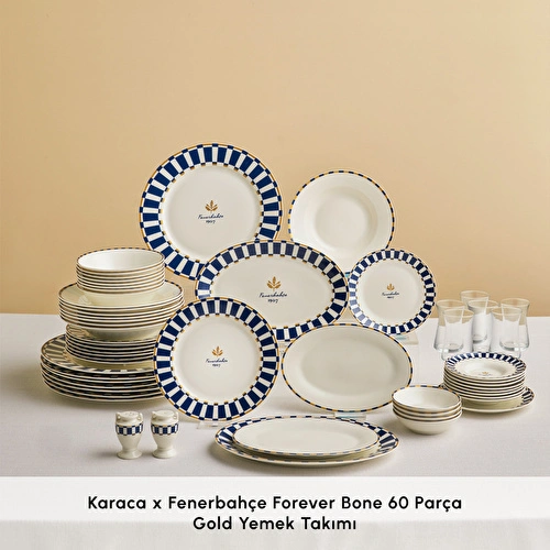 Karaca x Fenerbahçe Lisanslı Forever Bone 60 Parça 8 Kişilik Yemek Takımı Gold Karaca x Fenerbahçe Lisanslı Forever Bone 60 Parça 8 Kişilik Yemek Takımı Gold