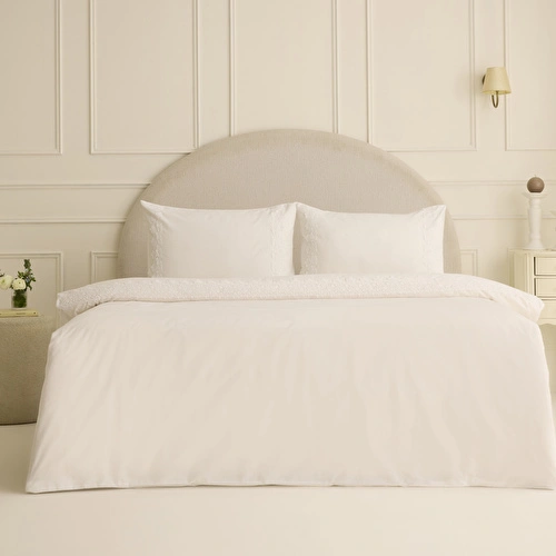 Karaca Home Lunelle Dantelli Çift Kişilik Nevresim Takımı Beyaz